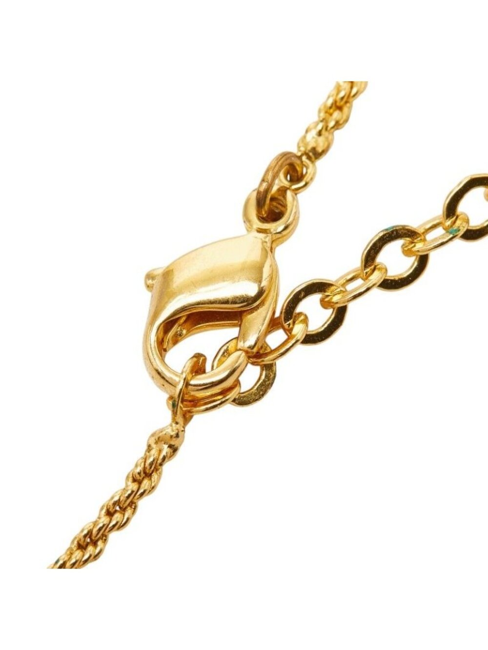 Dior Large Chain Pendant Necklace Gold Line Stone Plated - Picture 6 of 8